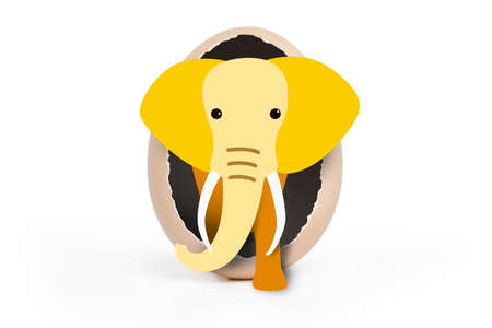 elephant giraffe come out from the hole of the egg