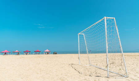 football gate on the beach, no peopleの写真素材