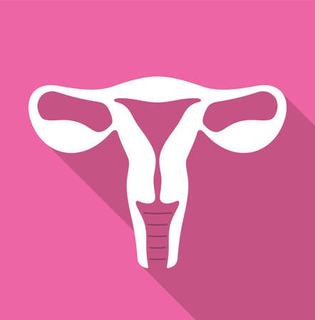 Woman uterus icon, vector illustrationのイラスト素材