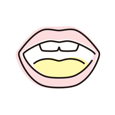 Human organ mouth flat icon, vector illustrationのイラスト素材
