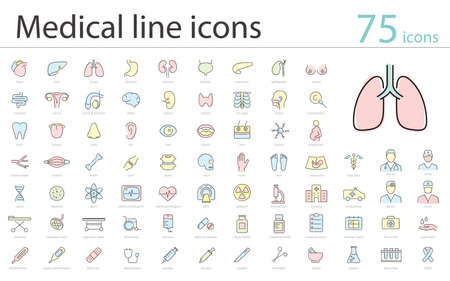 Human Organs icon set, medical icons, vector illustrationのイラスト素材