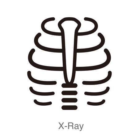 Human organ rib cage flat icon, x-ray vector illustrationのイラスト素材