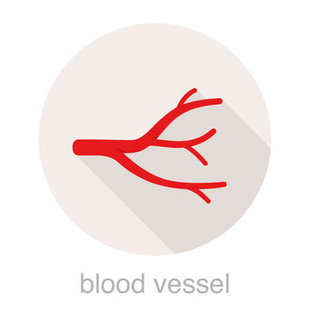 Human blood vessel flat design icon, vector illustrationのイラスト素材