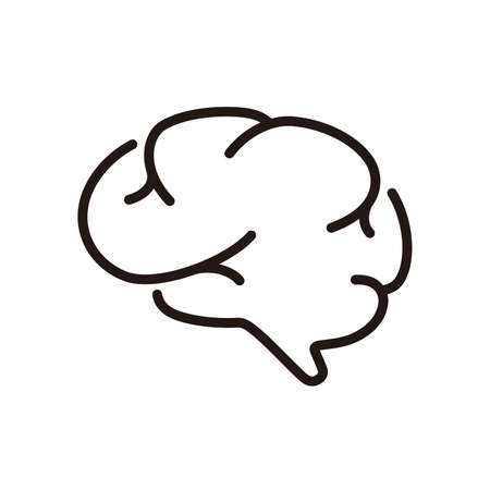 Human organ brain flat icon, vector illustrationのイラスト素材
