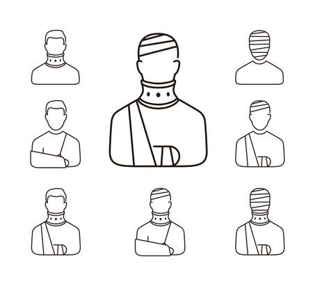 Injury and bandage vector iconのイラスト素材