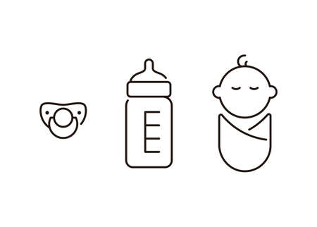 Baby and baby pacifier icon, vector illustrationのイラスト素材