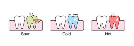 Sensitive teeth icon, illustration vector . Dental concept.のイラスト素材