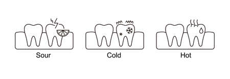 Sensitive teeth icon, illustration vector . Dental concept.のイラスト素材