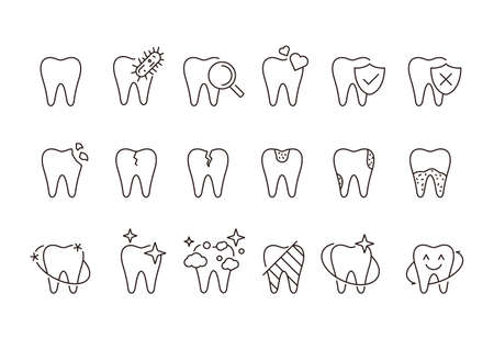 Tooth icons, vector illustrationのイラスト素材