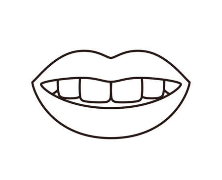 smiling with white teeth.のイラスト素材