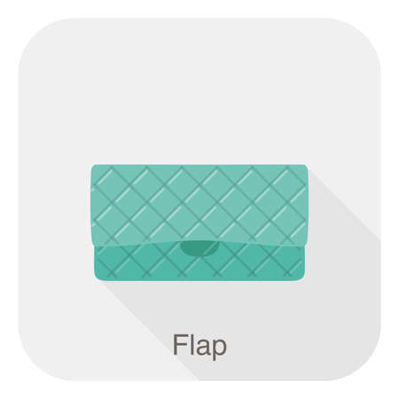 Fashion girl's handbag series, vector illustration, flap bagのイラスト素材
