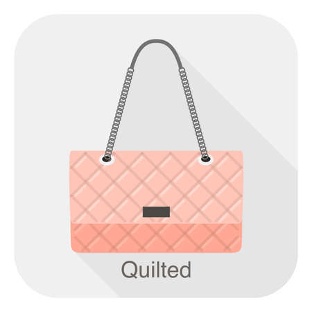 Fashion girl's handbag series, vector illustration, quilted bagのイラスト素材