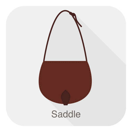 Fashion girl's handbag series, vector illustration, saddle bagのイラスト素材