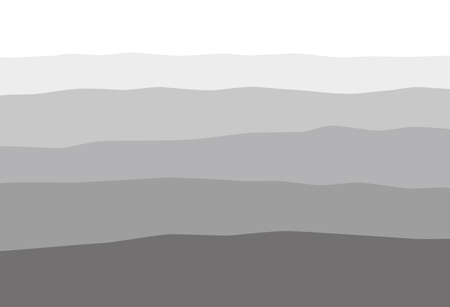 Mountain in fog, Chinese brush painting, vector illustrationのイラスト素材