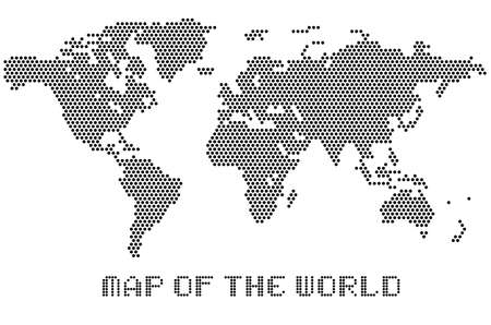 World map of dots, led uppercase English alphabet, vector illustrationのイラスト素材