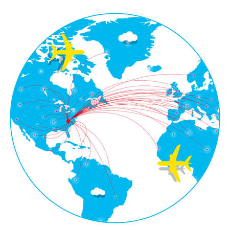 USA business world map, vector illustrationのイラスト素材
