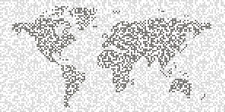 Map of the world with pattern of polka dots. Seamlessのイラスト素材