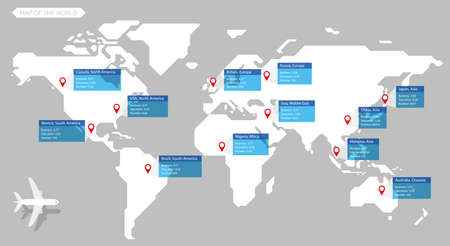simple straight line map of the world, vector backgroundのイラスト素材