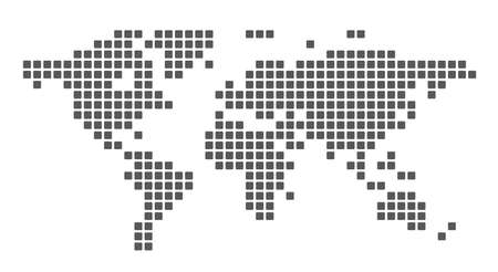 Map of the world with pattern of mosaic dots. Seamlessのイラスト素材