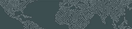 World wide internet network with circuit board. Social communications background. Earth map. Vector...