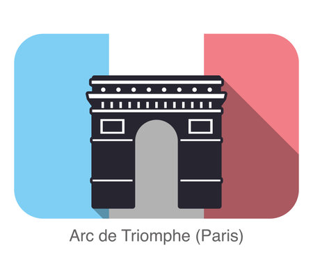 Arc De Triomphe famous landmark flat icon design, Famous scenic spotのイラスト素材