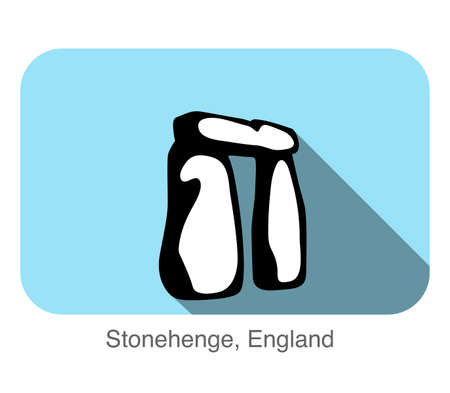 Stonehenge, England, famous landmark flat icon design, Element of United Kingdom culture icons, Famous scenic spotのイラスト素材