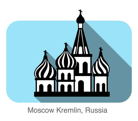 Kremlin silhouette, famous landmark of the world iconのイラスト素材