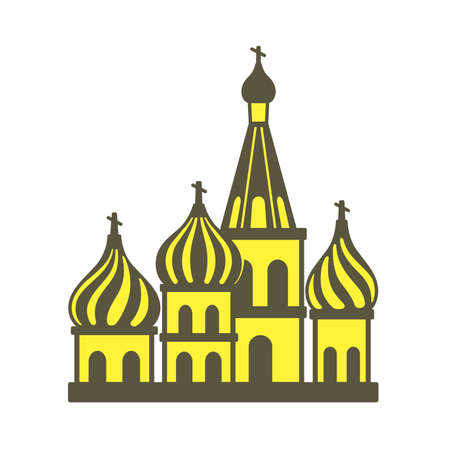 Kremlin silhouette, famous landmark of the world iconのイラスト素材
