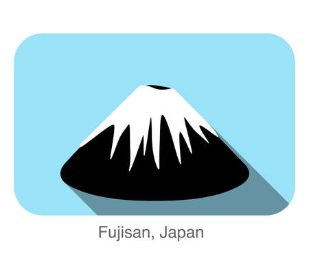 Fujisan, Japan famous landmark flat icon designのイラスト素材