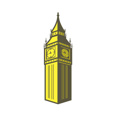 Big Ben, London, famous landmark flat icon designのイラスト素材