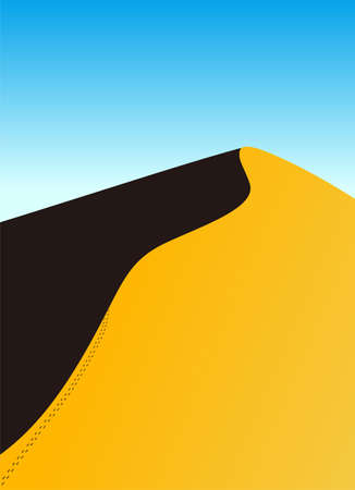 desert landscape on the sunset, vector illustrationのイラスト素材