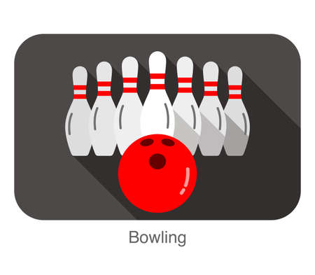 Bowling flat icon design vector illustrationのイラスト素材