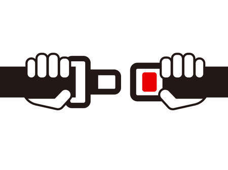 Seat belts flat icon, simple vector illustrationのイラスト素材