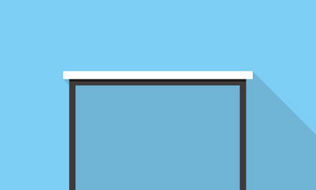 Single Desk flat icon design, Blue color background, light and shadow.のイラスト素材