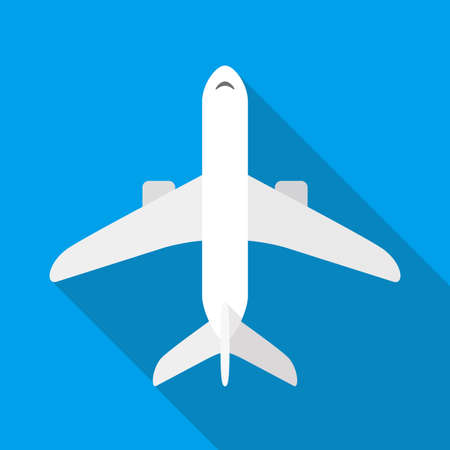 Plane flat design icon, vector illustrationのイラスト素材