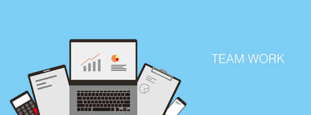 Office tool icons, computer, calculator, smartphone, padのイラスト素材