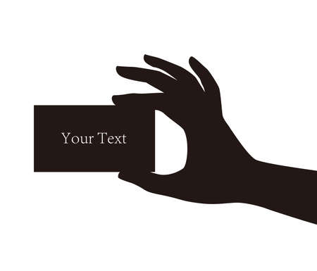 Woman hand holding a business cardのイラスト素材