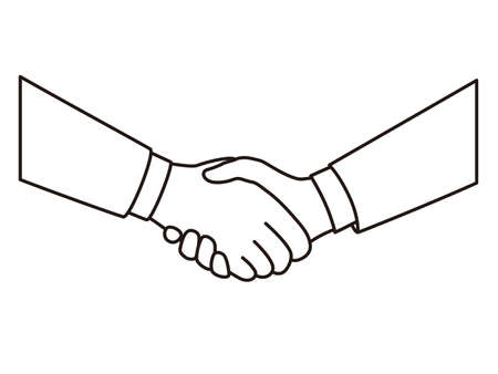 Businessmen shaking hands, white background, vector illustrationのイラスト素材