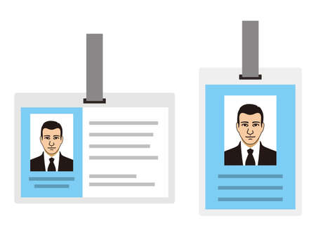 Businessman ID card, name badge vector illustrationのイラスト素材
