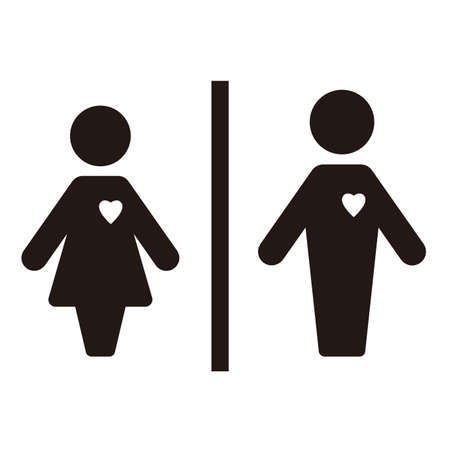 WC man and woman black icon design, vector illustrationのイラスト素材