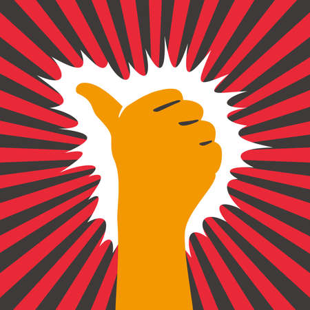 Man thumbs up, Okay, Good flat design, vector illustrationのイラスト素材