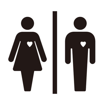 WC man and woman black icon design, vector illustrationのイラスト素材