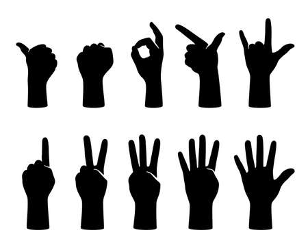 Hand gesticulate symbol set, vector illustrationのイラスト素材