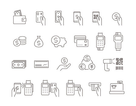 Payment method icon set, Vector illustrationのイラスト素材