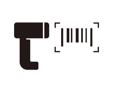 Bar code canner line iconのイラスト素材