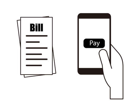 Mobile payment concept. Pay bills on line.のイラスト素材