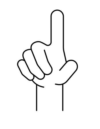 Finger touching, thin line icon vector illustrationのイラスト素材