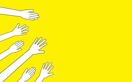 Hand gesture, reaching to the same directionのイラスト素材