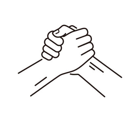 Arm wrestle hands challenge, vector illustrationのイラスト素材