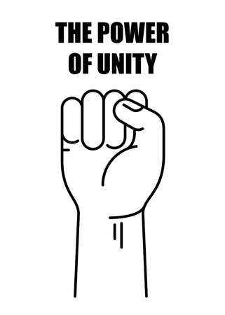 fist raise up, the power of unityのイラスト素材